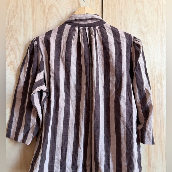 Striped Women's Top - Brown and Cream - Picture 2 of 5
